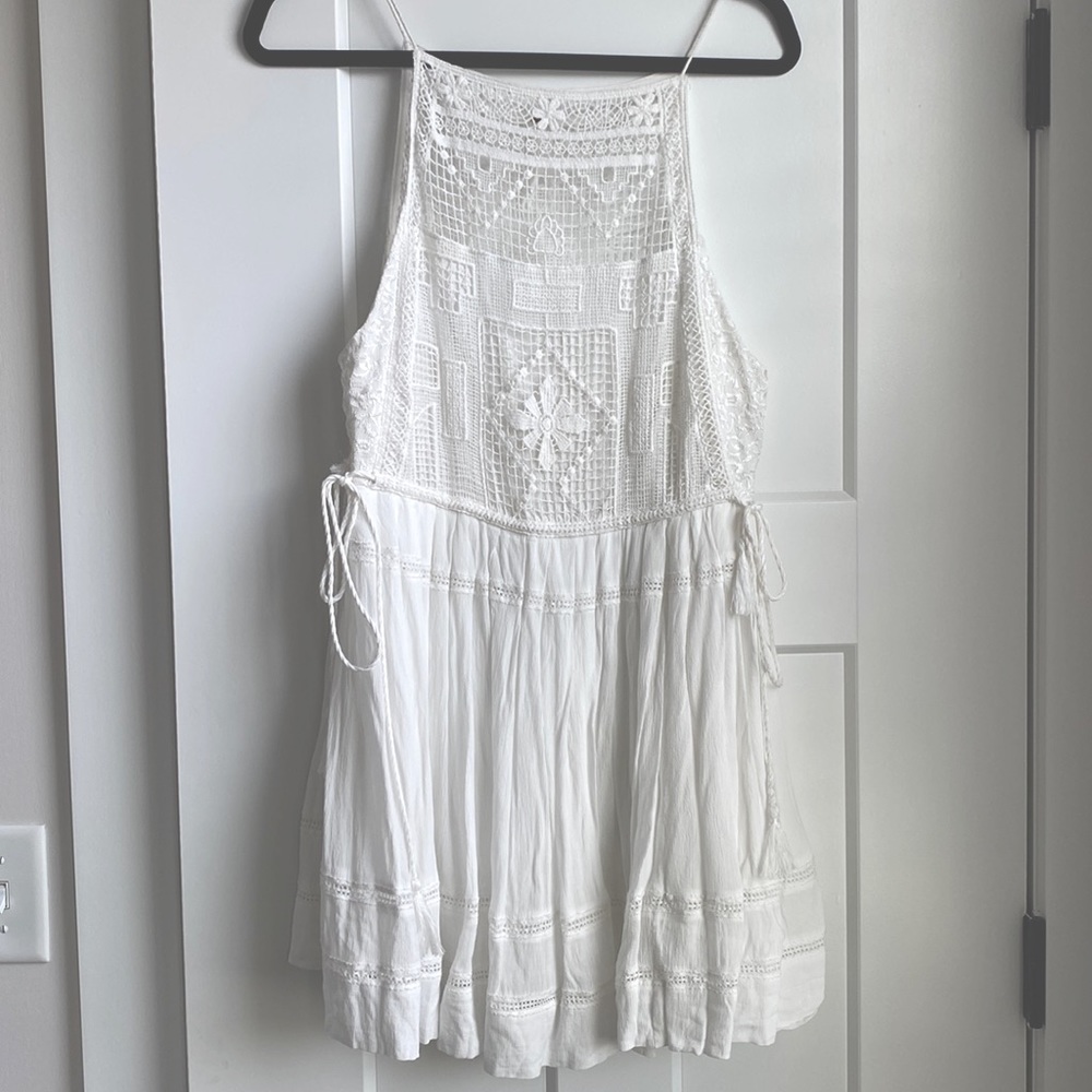 Free People white crochet top dress